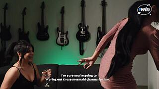 romantic sexy lesbian girls dance bachata and scissor