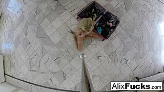 Creeper catches alix undressing on hidden cam