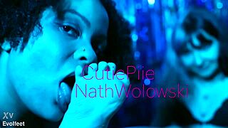 Watch Piie and Nath get messy with slime foot play? Their toes are so tempting!