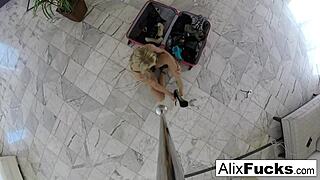 Creeper catches alix undressing on hidden cam