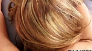 Blonde russian teen squirts intensely with cute young family member