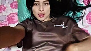 Latina babe reaches multiple orgasms on the home sofa, wow! 😍