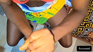 Sleeping Beauty Gives The Best Handjob To Muscular Friend