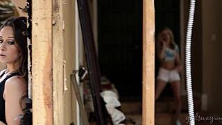 cassidy klein and karla kush share a quiet lesbian moment together