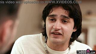 Stepson and stepdad give mature stepmom a blindfolded massage, leading to a group activity