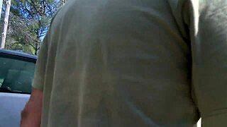 Woman fucks fishing guys outdoors.