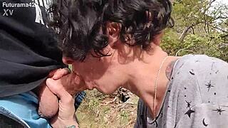 Wife's Deepthroat Blowjob in Woods
