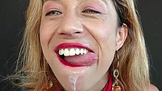 submissive slut fucks ass, pussy, and mouth with toys