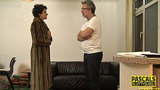 Casually, the MILF sub is tied up, blindfolded, and fingered by the dom