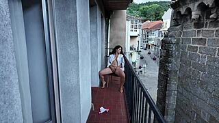 i do risky public balconey masturbaton of my stepsister