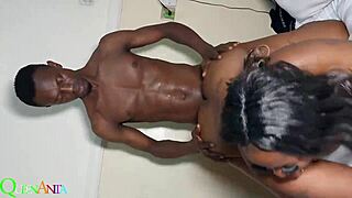 African lady fucks strong on bed!