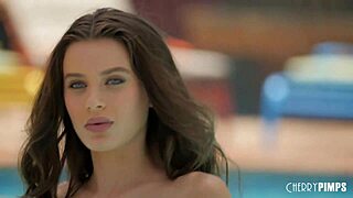 lana rhoades teases by the pool before masturbating joi