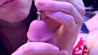 Sounding with extreme pre cum and cock rub