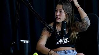 A fat milf couple engages in cuckold domination with a teen in a public outdoor game, featuring handjob and orgasm on sheer red lingerie