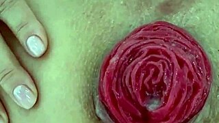 Detailed Close-Up of Juicy Anal Prolapse Destruction and Asshole Play