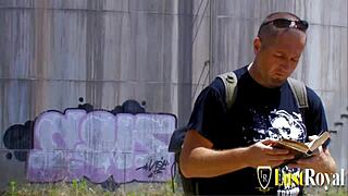 Dark-haired anal whore with big tits bent over and fucked hard in the cave!