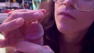 Sounding with extreme pre cum and cock rub