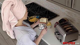 mylfex sensual housewife makes perfect breakfast for tactless man