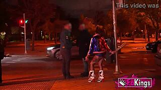 Astounding harley quinn cosplayer boldly seduces random guys on the street with her big cock skills