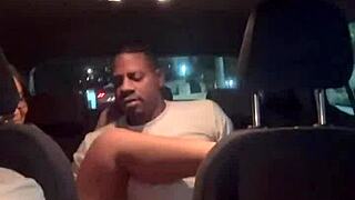 Asian Beauty Sits on Uber Driver While Fiancé Drives for Big Black Cock Fuck