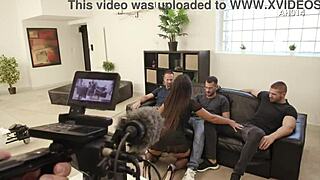 Behind The Pissing Scenes: Angie Bloom And Nuria Millan In Provocative Gangbang Fun