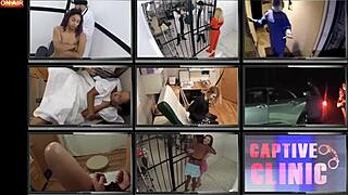 Melany Lopez naked behind scenes in remote interrogation center bloopers