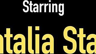 Big boobed Natalia Star dildo fucks herself by grand piano?