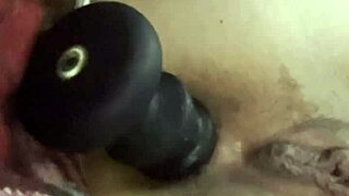 anal plug thrusts with vibrations in tight asshole. does it gape wide in close up?