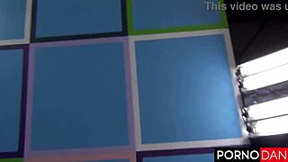 Aj rose gets bent over for group blowjob and doggystyle fucking