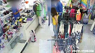 Redhead girl Jane Rogers flirts her way out of shoplifting with stud security guard Billy Boston