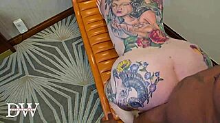 redhead pawg arizona rose has raunchy hotel hook-up w tattoo bbc dreadhead