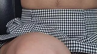 while boyfriend drives, i tease him subtly with my toy and cum on seat