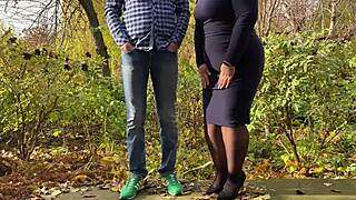 Mother-In-Law Pees Outdoors In Public