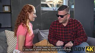 daddy4k slutty redhead becomes a sex master for a blind stranger while cheating on her boyfriend