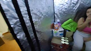 immigrant hides on the pantry and receives creampie