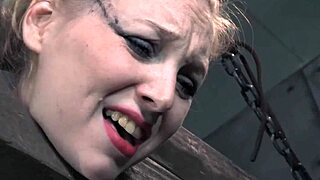 Stockinged Bdsm Sub Caned While In Pillory