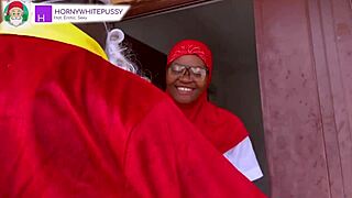 African amateurs get surprised by santa's big cock gifts during christmas sex - subscribe to red for more