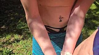 wife gives quick handjob on walk