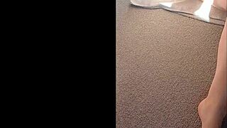 mature woman flashes her close up clit in this homemade video.