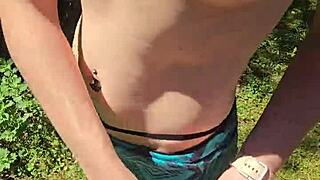 wife gives quick handjob on walk