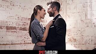 Sexy secretary gets roughly fucked by boss on office couch