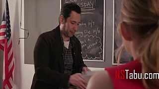 Tiny cheerleader fulfills teacher's fantasy in classroom