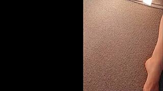 mature woman flashes her close up clit in this homemade video.