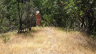 Nudists fuck outdoors while hiking