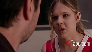 Tiny cheerleader fulfills teacher's fantasy in classroom