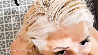 BLONDE MILF FUCKS IN MOTEL WITHOUT PANTIES, WANTS MORE!