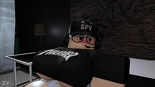 Roblox Girl Plays with BF's Cock While Asleep