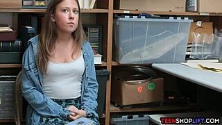 Does This Teen Shoplifter Use Her Mouth And Pussy To Work The Security Guard?