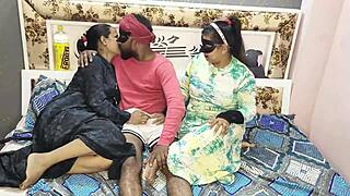 Real desi stepsisters invite gigolo home to fuck their thirsty pussies hindi dirty audio