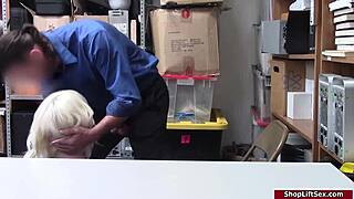 shoplifter gets disciplined by officers dick in a casual office tale